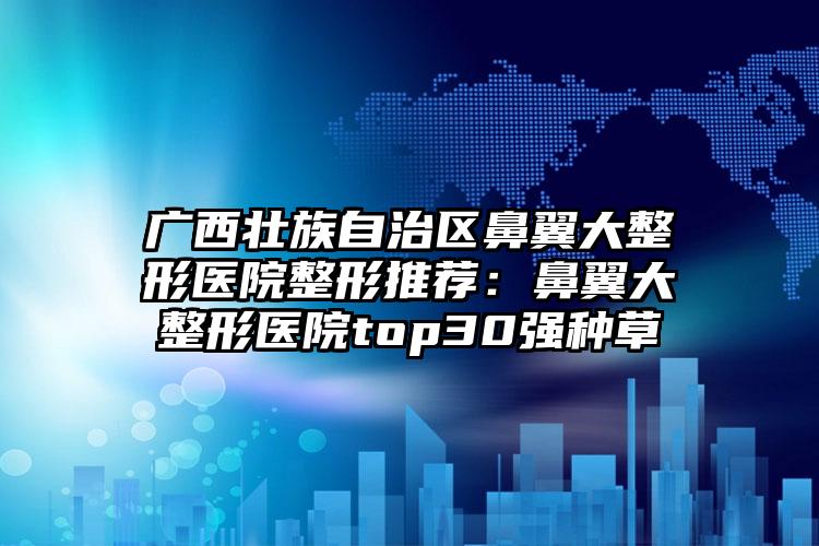 广西壮族自治区鼻翼大整形医院整形推荐：鼻翼大整形医院top30强种草