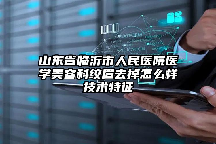 山东省临沂市人民医院医学美容科纹眉去掉怎么样技术特征