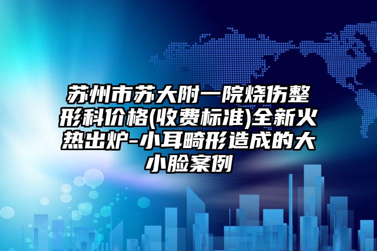 苏州市苏大附一院烧伤整形科价格(收费标准)全新火热出炉-小耳畸形造成的大小脸案例
