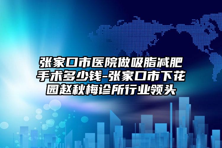张家口市医院做吸脂减肥手术多少钱-张家口市下花园赵秋梅诊所行业领头