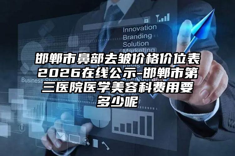 邯郸市鼻部去皱价格价位表2026在线公示-邯郸市第三医院医学美容科费用要多少呢