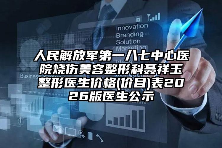 人民解放军第一八七中心医院烧伤美容整形科聂祥玉整形医生价格(价目)表2026版医生公示