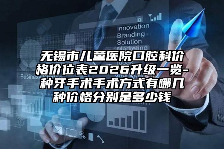 无锡市儿童医院口腔科价格价位表2026升级一览-种牙手术手术方式有哪几种价格分别是多少钱