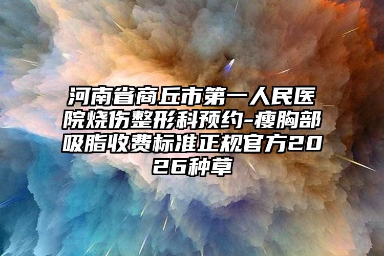 河南省商丘市第一人民医院烧伤整形科预约-瘦胸部吸脂收费标准正规官方2026种草