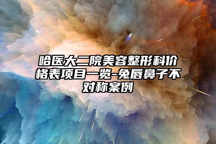 哈医大二院美容整形科价格表项目一览-兔唇鼻子不对称案例