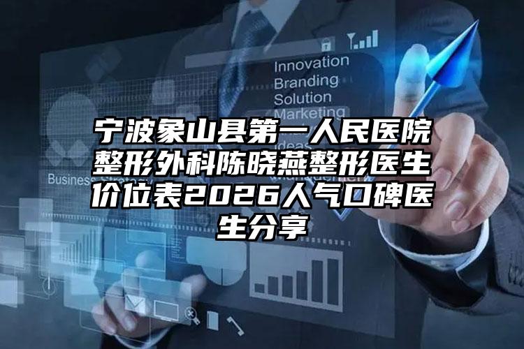 宁波象山县第一人民医院整形外科陈晓燕整形医生价位表2026人气口碑医生分享