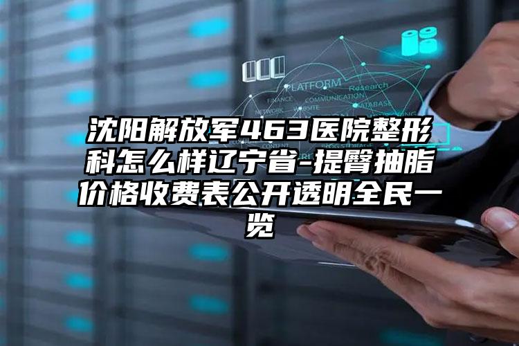 沈阳解放军463医院整形科怎么样辽宁省-提臀抽脂价格收费表公开透明全民一览