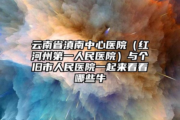 云南省滇南中心医院（红河州第一人民医院）与个旧市人民医院一起来看看哪些牛