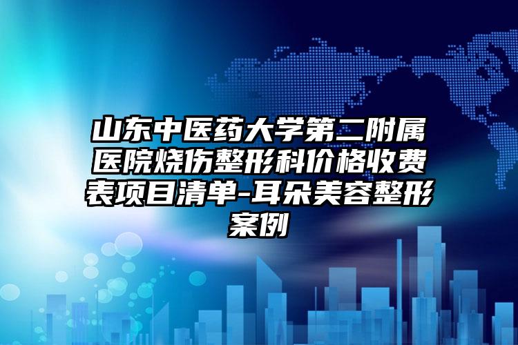 山东中医药大学第二附属医院烧伤整形科价格收费表项目清单-耳朵美容整形案例