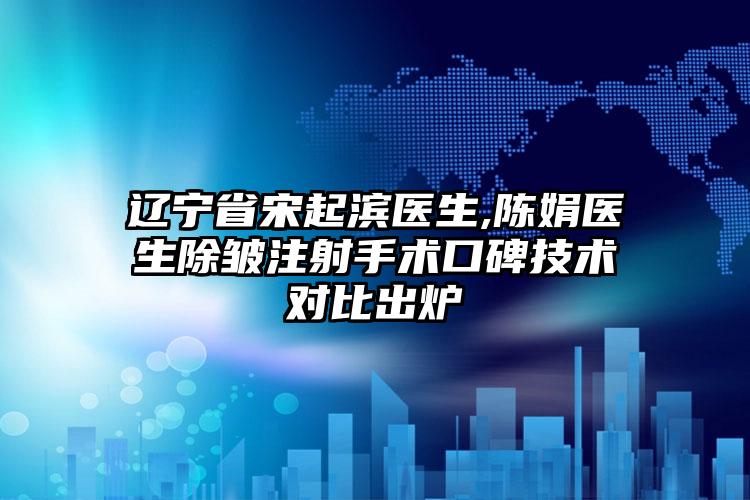 辽宁省宋起滨医生,陈娟医生除皱注射手术口碑技术对比出炉