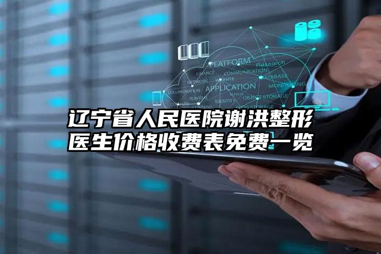 辽宁省人民医院谢洪整形医生价格收费表免费一览