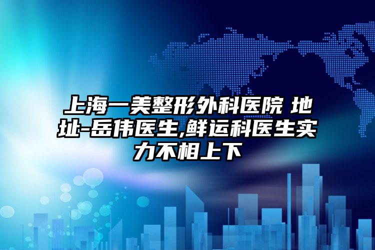 上海一美整形外科医院　地址-岳伟医生,鲜运科医生实力不相上下